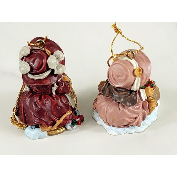 Ganz Mini Mouse Mice Tree Ornament Little Cheese 2" Resin 90s Figurine x2 Vtg - Picture 9 of 14